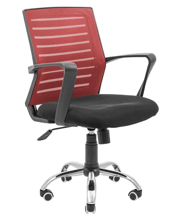 Крісло офісне Флеш Ю хрестовина Хром сидіння чорне спинка червона ТМ Richman