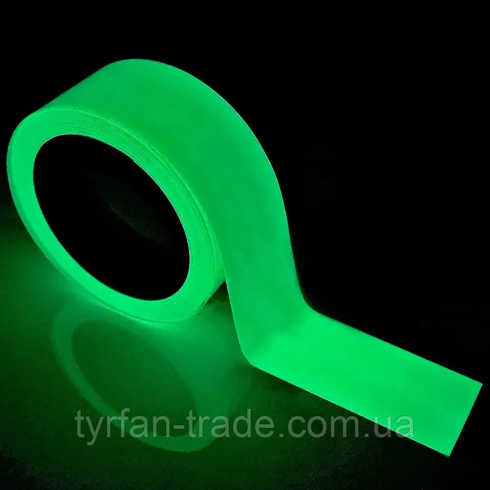Світиться скотч фосфорна люмінесцентна стрічка зелено салатового кольору