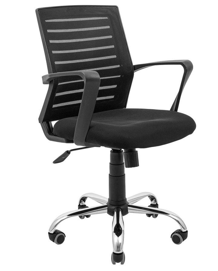 Крісло офісне комп'ютерне Флеш Ю - Хром сидіння чорне чорна спинка ТМ Richman, фото 1