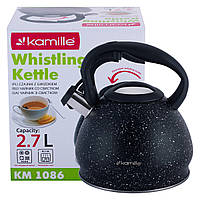 Чайник Kamille 2,7л из нержавеющей стали со свистком и нейлоновой ручкой KM-1086 SPC