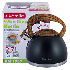 Чайник Kamille 2,7 л з нержавіючої сталі зі свистком і нейлонової ручкою KM-1087 SPC