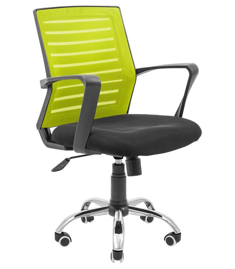 Крісло офісне комп'ютерне Флеш Ю — Хром сидіння чорне спинка зелена ТМ Richman, фото 1