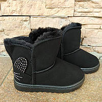 Угі дитячі "Котики" чорні вушка-стразики ззаду 357В