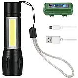 Потужний ручний ліхтарик BL-511-XPE+COB, фото 3