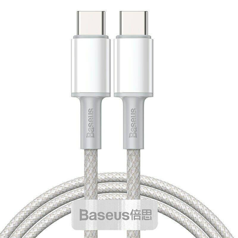 Кабель Type-C на Type-C для швидкої зарядки Baseus 100W 5A 1м (білий)