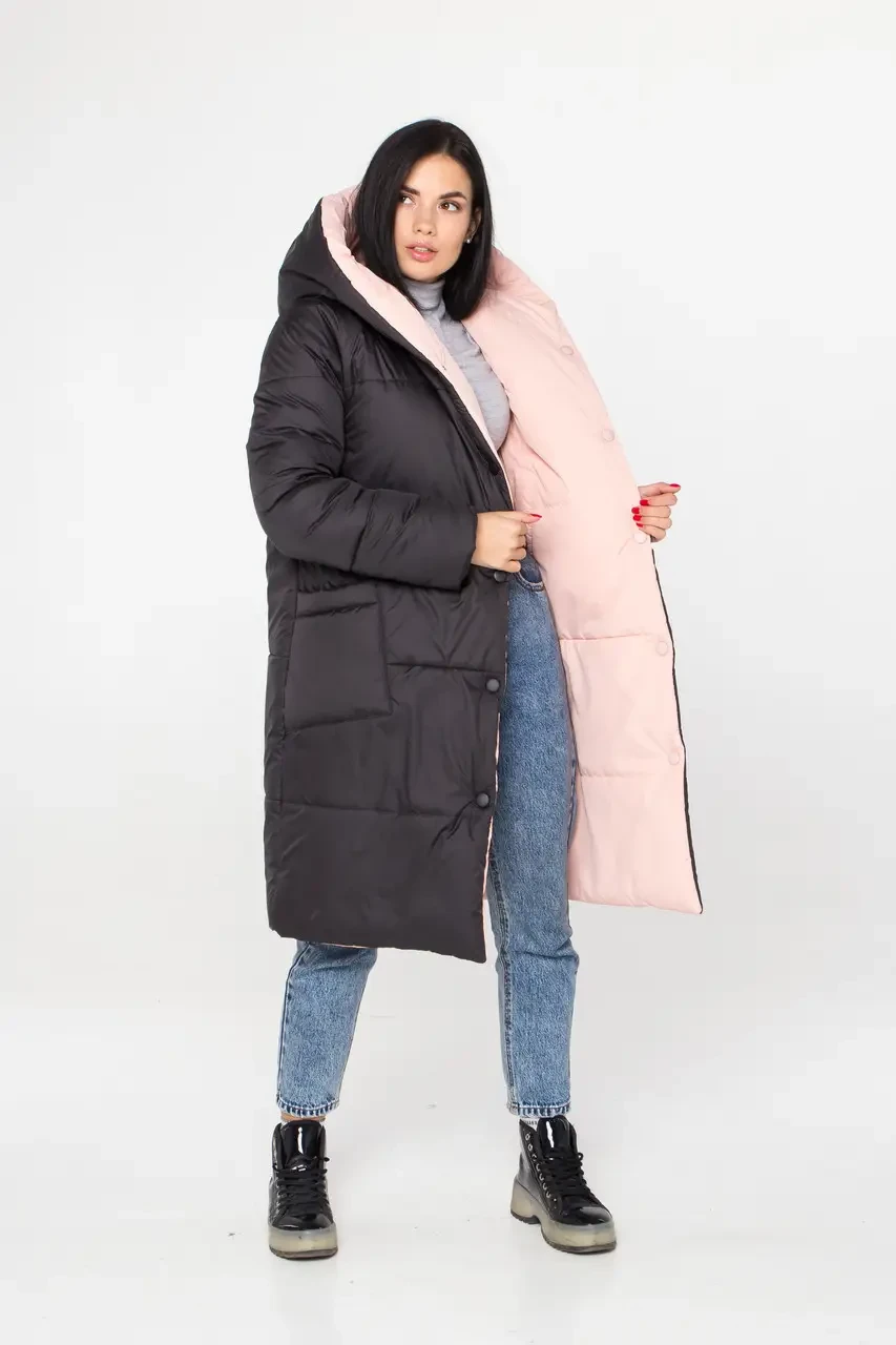 Женский зимний двусторонний стильный пуховик Хлоя (ID#1509974843), цена ...