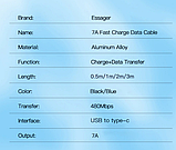 Кабель ESSAGER USB Type-C 7А Q.C. 3.0-4.0 Довжина 1 метр Швидка зарядка та передавання даних, фото 6