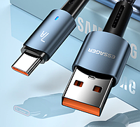 Кабель ESSAGER USB Type-C 7А Q.C. 3.0-4.0 1 метр быстрая зарядка и передача данных