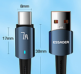 Кабель ESSAGER USB Type-C 7А Q.C. 3.0-4.0 Довжина 1 метр Швидка зарядка та передавання даних, фото 3