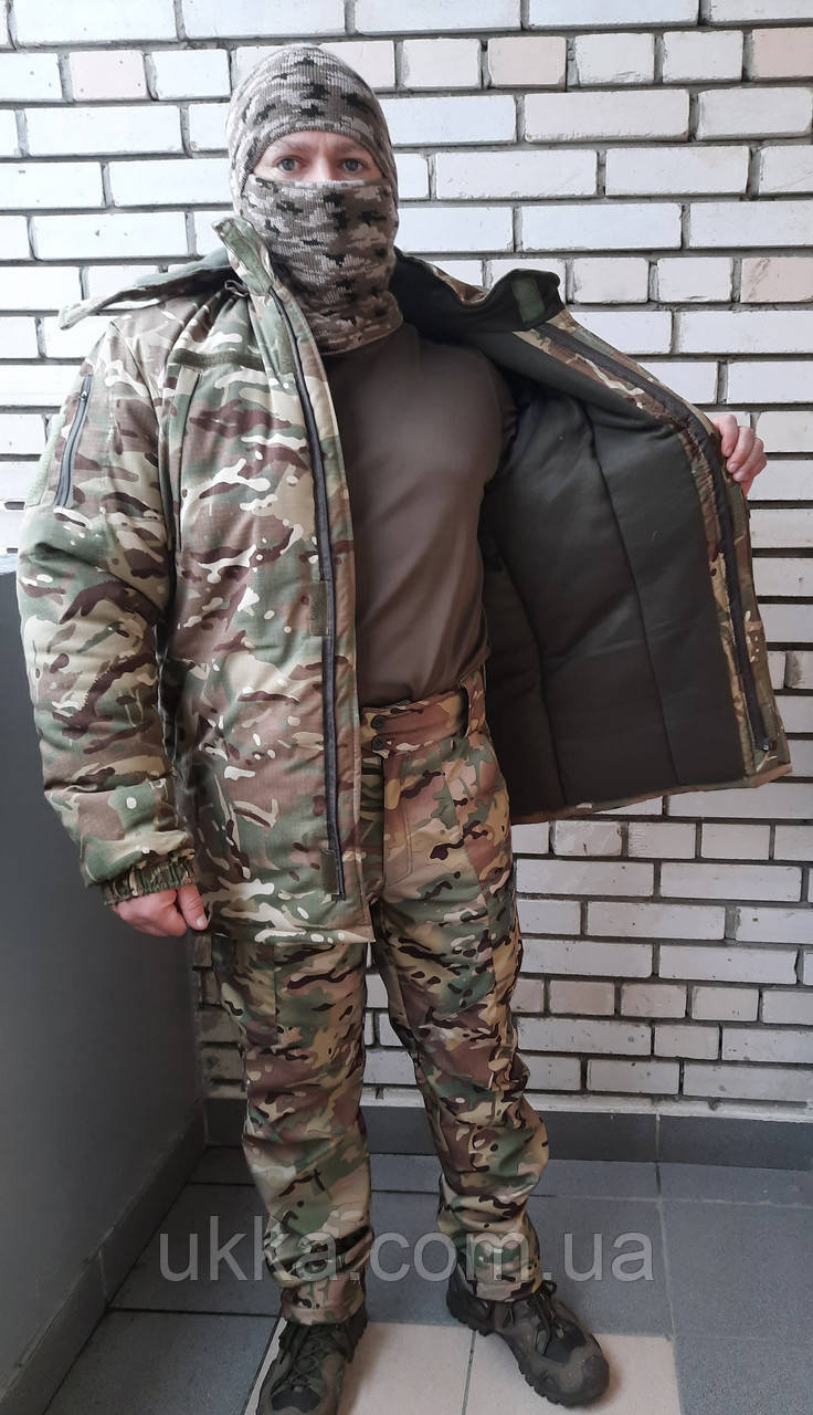 Бушлат мультикам зимовий холлофайбер з флісом 48,50,52,54,56,58 рр