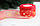 Органза   " Ялинки та  сніжинки   "  4 см  червона  рулон 22.5 метри, фото 2