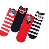 Набір новорічних жіночих шкарпеток у подарунковій коробці 4 пари. Подарунковий комплект новорічних шкарпеток, фото 2