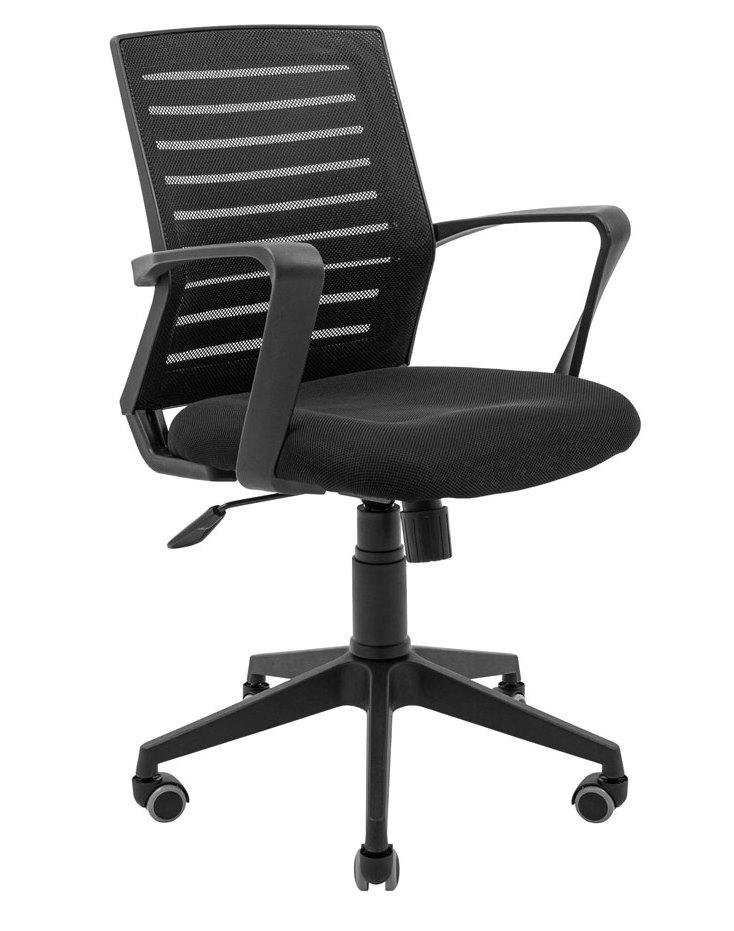 Крісло офісне комп'ютерне Флеш Ю — Пластик сидіння чорне спинка чорна ТМ Richman, фото 1