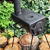 Печка-трансформер буржуйка 2в1 с дымоходом (3мм), пічка печь под казан садовая