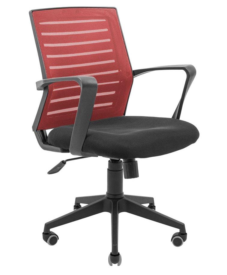 Крісло офісне комп'ютерне Флеш Ю — Пластик сидіння чорне спинка червона ТМ Richman, фото 1