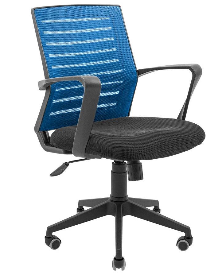 Крісло офісне комп'ютерне Флеш Ю — Пластик сидіння чорне спинка синя ТМ Richman, фото 1