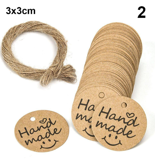 Бирка"Hand made "( Smile) (100шт) - фото 2 - id-p1715069913