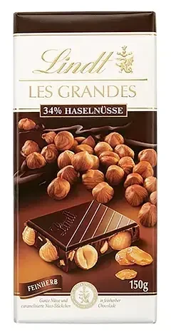 Чорний шоколад Lindt з фундуком 150 г., фото 1