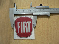 Наклейка s 3D вставка в емблему Fiat червона  54х63х1мм на плівці маса силіконова емблема на авто Фіат 3д