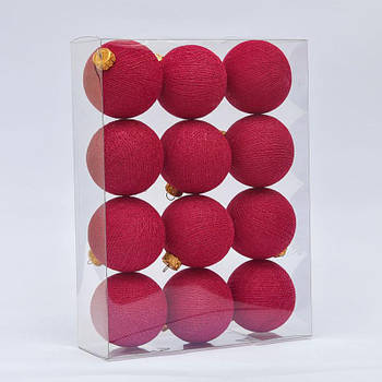 Новорічні ялинкові іграшки-кулі з ниток Cyclaam