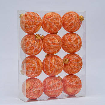 Новорічні ялинкові іграшки-кулі з ниток Soft Salmon