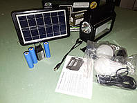 Портативная станция - Power Bank, Радио, 2 Фонаря, MP3, 2 лампочки с заряжаемой солнечной панелью