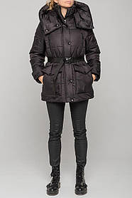 Модна жіноча куртка еврозима з поясом і капюшоном, великого розміру від 46 до 56