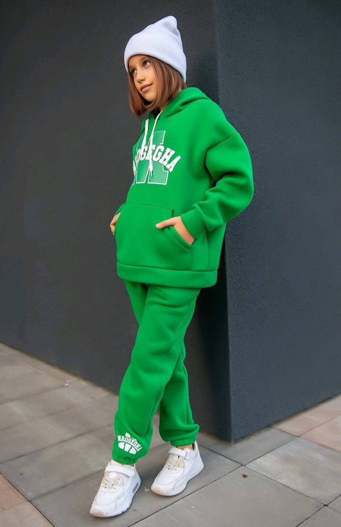 Теплий підлітковий костюм. Колір-шоколад, чорний, хакі. Тканина: турецька Трьохніть., фото 1