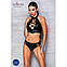 Комплект з еко-шкіри: бра і трусики з імітацією шнурівки Nancy Bikini black S/M - Passion, фото 4