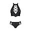 Комплект з еко-шкіри: бра і трусики з імітацією шнурівки Nancy Bikini black S/M - Passion, фото 6