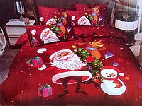Двуспальное постельное белье - Дед Мороз и снеговик