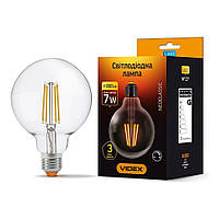 LED лампа VIDEX Filament G95FD 7W E27 4100K дімерна