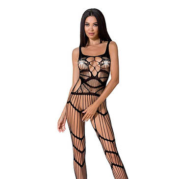 Бодістокінг Passion BS058 black, комбінезон, дуже повітряний, фото 1
