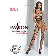 Бодістокінг Passion BS058 black, комбінезон, дуже повітряний, фото 4