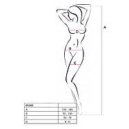 Бодістокінг Passion BS060 white, комбінезон, імітація трусиків і гольфики, фото 4
