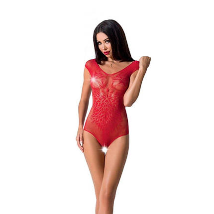 Бодістокінг Passion BS064 One Size, Red, боді, закрите плече, відкритий доступ, фото 1
