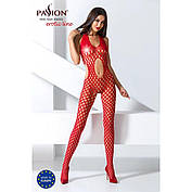 Сексуальний бодістокінг Passion BS065 One Size, Red, комбінезон, велика сітка, фото 6