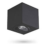 Світильник VIDEX під лампу GU10 SPF01 накладний чорний, фото 2
