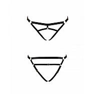 Трусики стрінги з стреп KELIS THONG black S / M - Passion Exclusive, фото 2