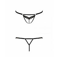 Відверті трусики-стрепи з мереживом SOLON THONG black L / XL - Passion Exclusive, фото 2
