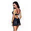 Бебі-дол з еко-шкіри та мережива Loona Chemise black L/XL - Passion, фото 3