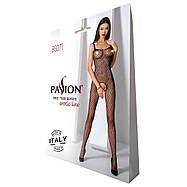 Бодістокінг Passion BS071 black, комбінезон на бретелях, фото 4