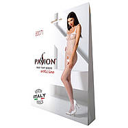 Бодістокінг Passion BS071 white, комбінезон на бретелях, фото 4
