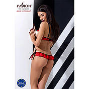 Комплект білизни Passion Exclusive CHERRY SET OpenBra S/M, red, відкритий ліф, трусики-юбочка, фото 5