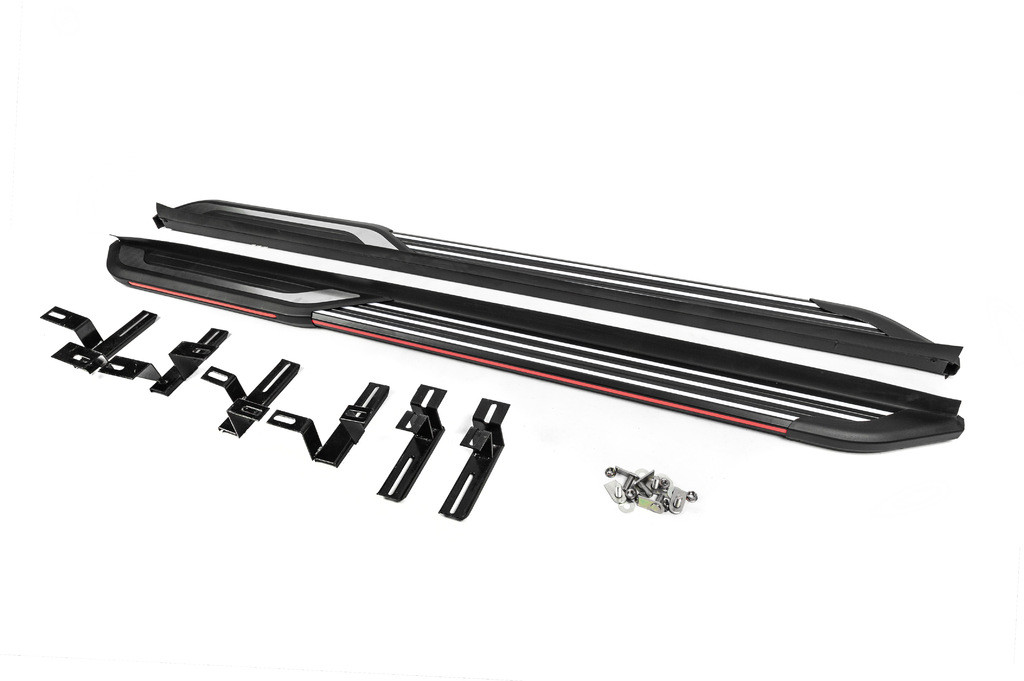 Бокові пороги OEM для Hyundai Tucson NX4 2021- Алюміній + пластик (2 шт.), фото 1