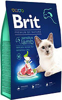 Сухий корм для котів із чутливим травленням Brit Premium by Nature Cat Sensitive з ягням 8 кг