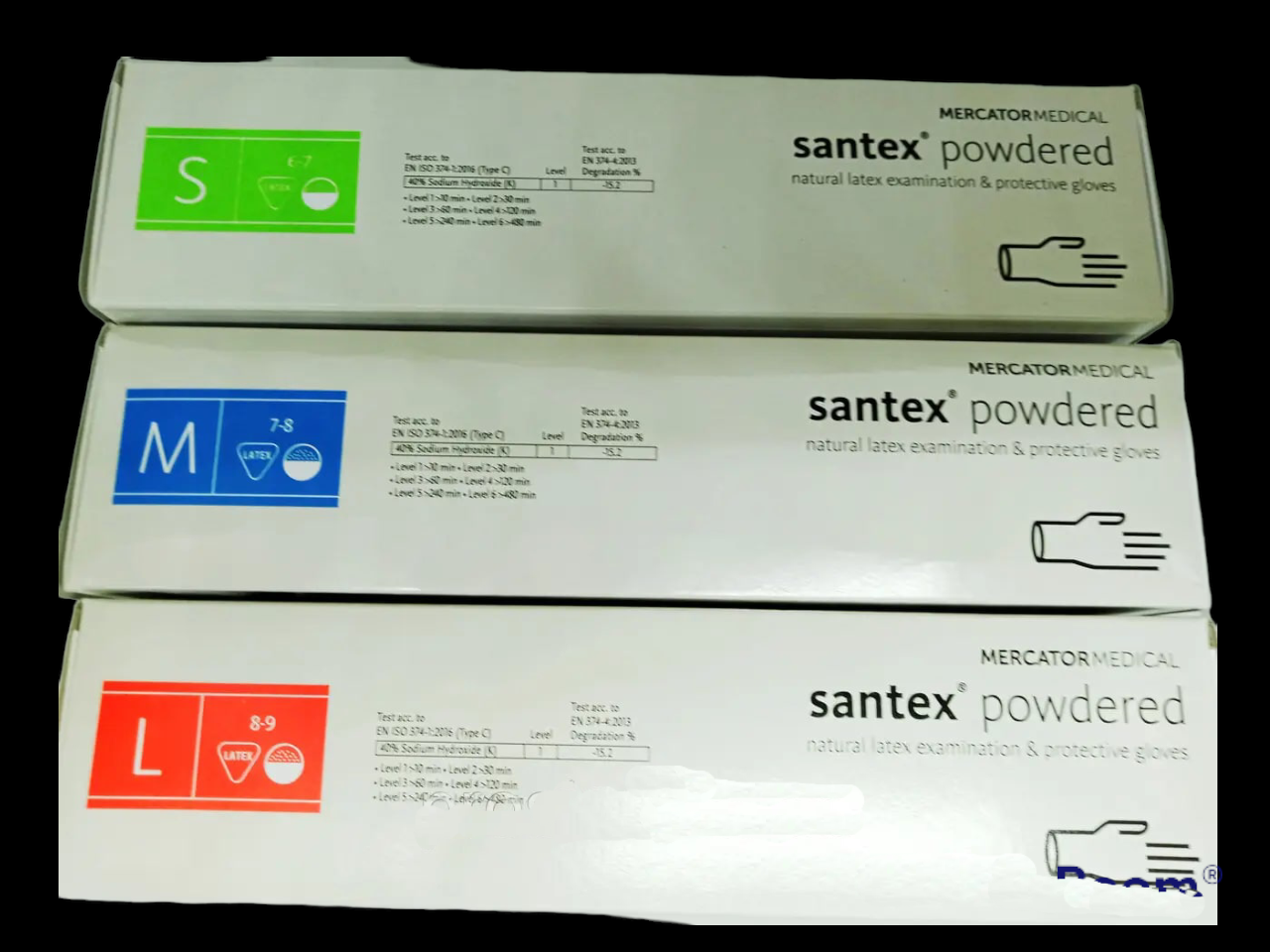 Перчатки латексные: SANTEX POWDERED (Mercator Medical) XS White (100 шт), опудренные белые, ИксС - фото 4 - id-p1715249123