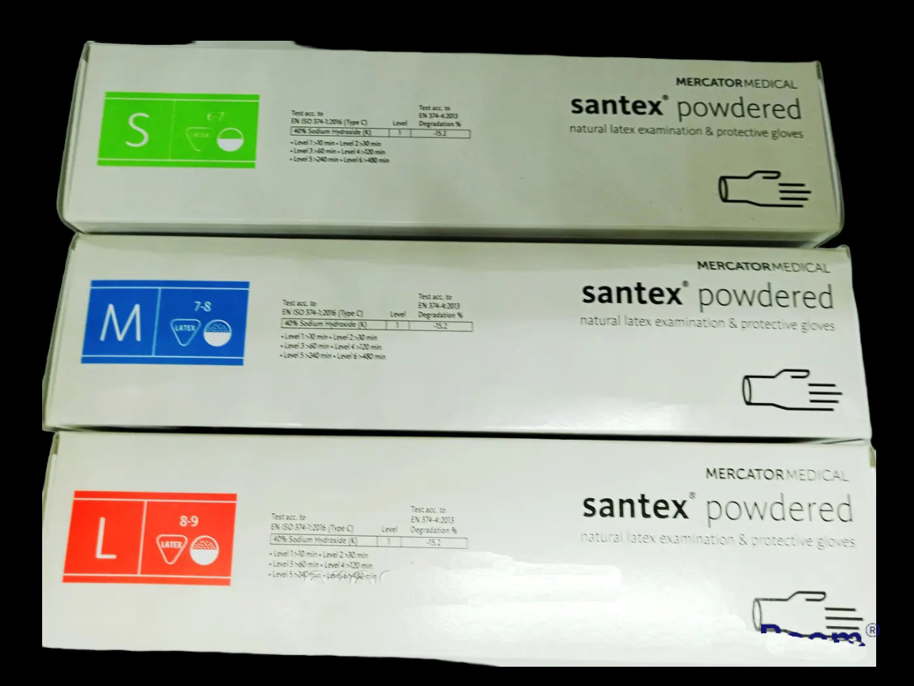 Перчатки латексные: SANTEX POWDERED (Mercator Medical) XS White (100 шт), опудренные белые, ИксС - фото 4 - id-p1715249133