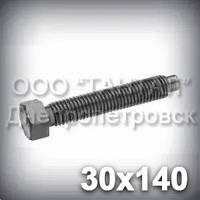Гвинт М30х140 DIN 561 (ГОСТ 1481-84) установлювальний із шестигранною головкою й цапфою