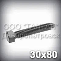 Гвинт М30х80 DIN 561 (ГОСТ 1481-84) установлювальний із шестигранною головкою і цапфою
